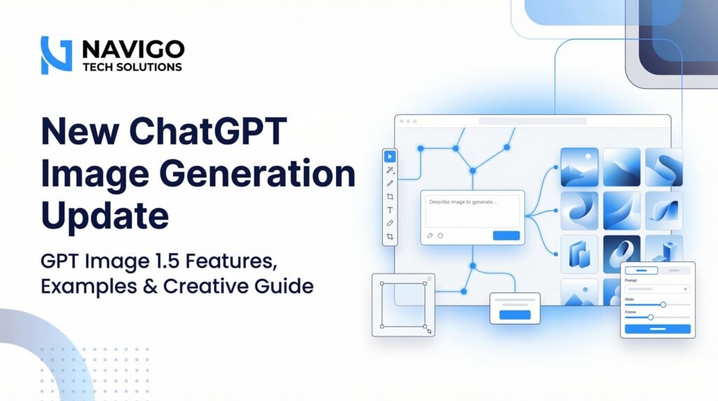 ChatGPT image generation GPT Image 1.5 blog header showing AI generated portraits, cinematic photography, creative edits, character consistency grids, and advanced text rendering visuals.