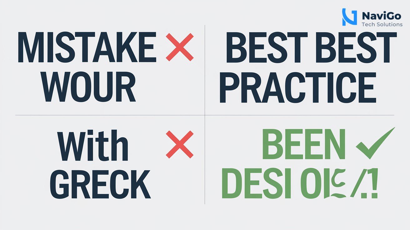 2-column comparison grid, Mistakes (red X) vs Best Practices (green check), clean white background. Each row: Mistake on left with red X, corresponding best practice on right with green check. Examples: 'Being everywhere' vs 'Focus on 1-2 platforms', 'Slow replies' vs 'Quick automated responses', 'No SEO' vs 'Optimise for local search', 'No referrals' vs 'Ask after positive experience'.